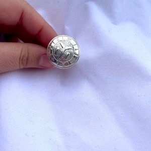 Silver ring, artisanal, Bulgarian old stamp